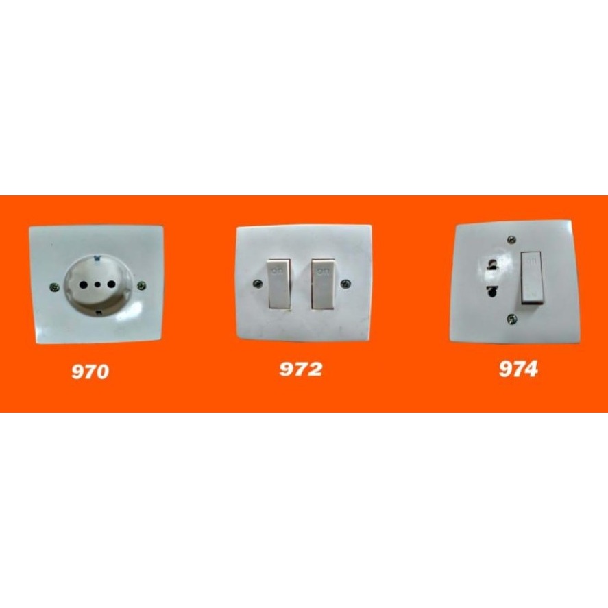 GREET Saklar IB Tanam Stop Kontak Arde, Engkel, Seri mirip broco kuningan