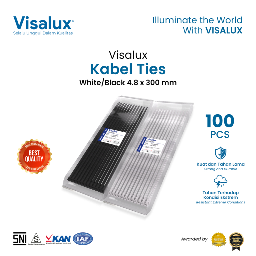 

Visalux Nylon Kabel Ties 4.8 x 300 mm (VKT30048) / Cable Ties