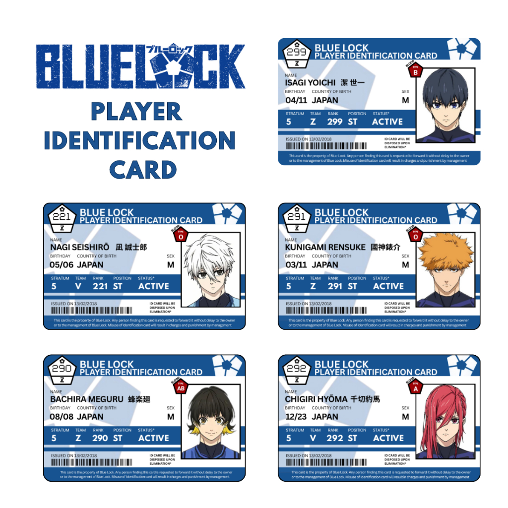 

Blue Lock ID Member Player Identification Card