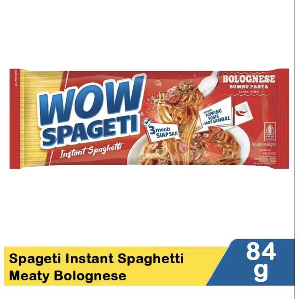 

[ 1 Bungkus ] Wow Spageti Instan Bolognese 76 g