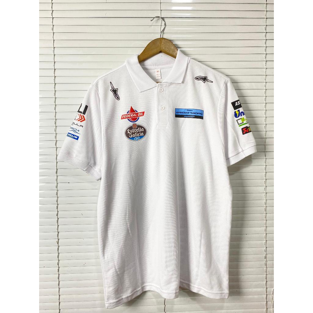 Kaos Polo Gresini Racing Federal Oil – Polo Shirt Tim Balap Motor Putih Hitam