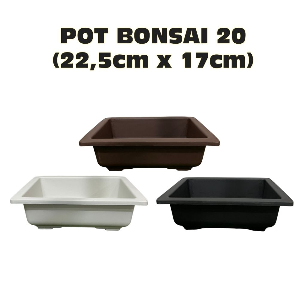 Pot bonsai ukuran 20 / pot bunga bonsai kotak ceper