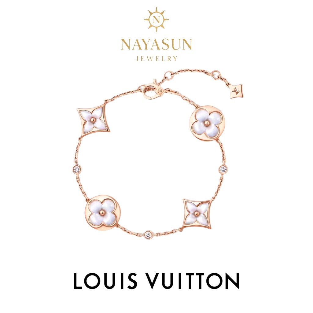 {18K emas asli/100%ORI}  LV Louis Vuitton Blossom Series Gelang wanita/Putih/Rosegold/GELANG LV KEKI