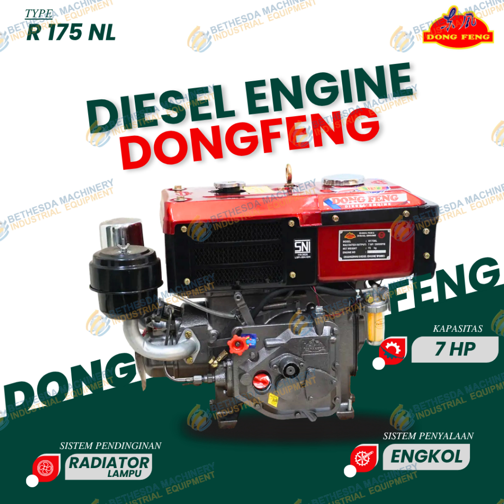 Diesel Engine Dong Feng 7 HP Mesin Radiator R175 NL