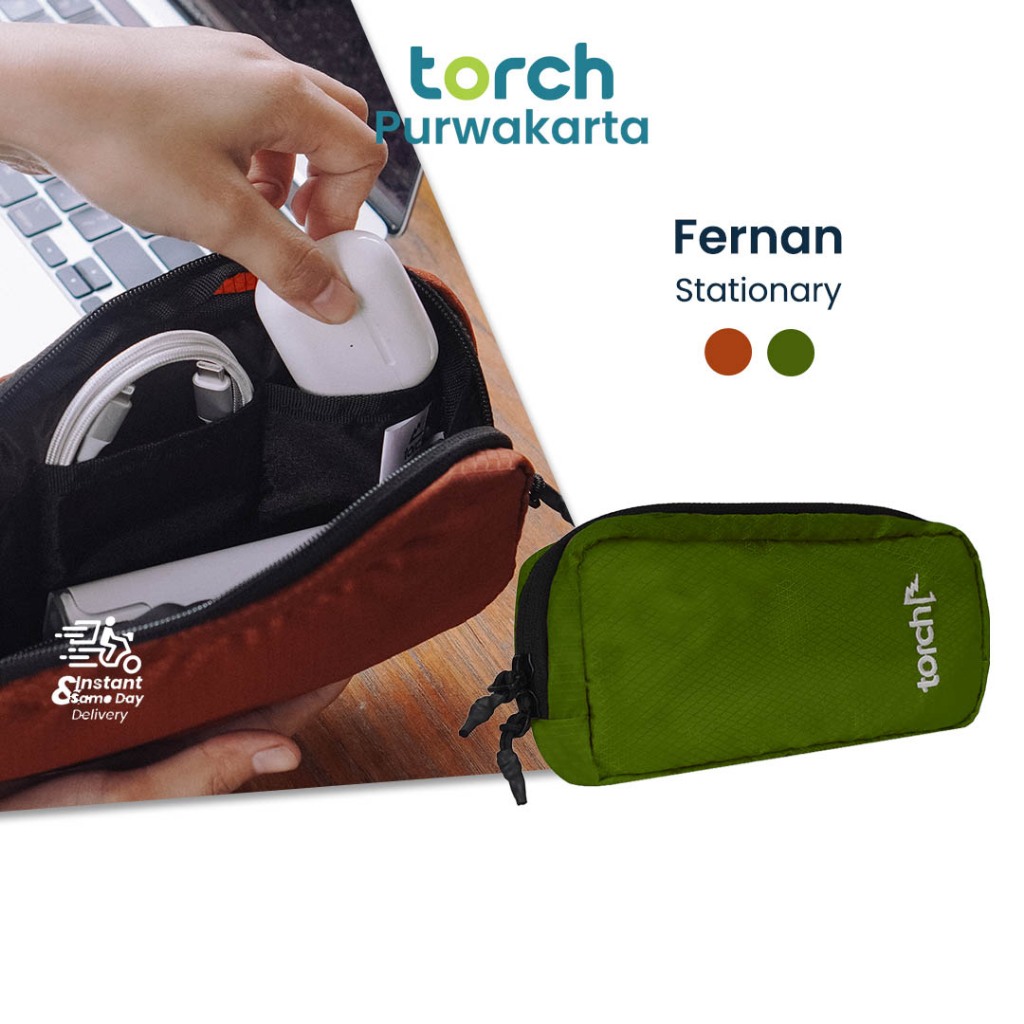 TORCH Fernan Multi Pocket Travel Organizer Bag - Tas Storage Packing Stationary Pouch Charger Tempat
