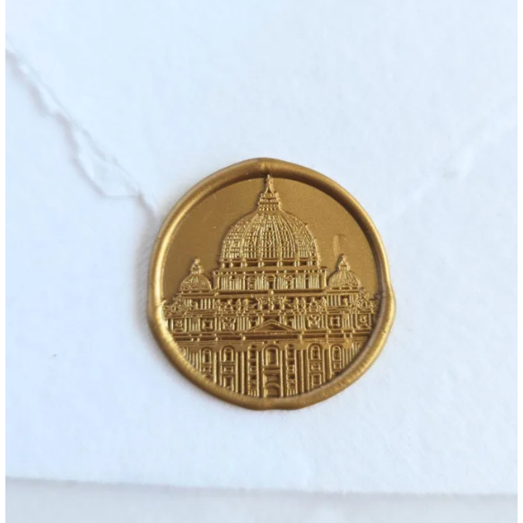 

(HSC) Palace (Bronze) - 1 Pcs seal wax coin sticker siap pakai ready stock (Include double tape) / souvenir pernikahan / accesories / calligraphy / journaling / undangan / hampers