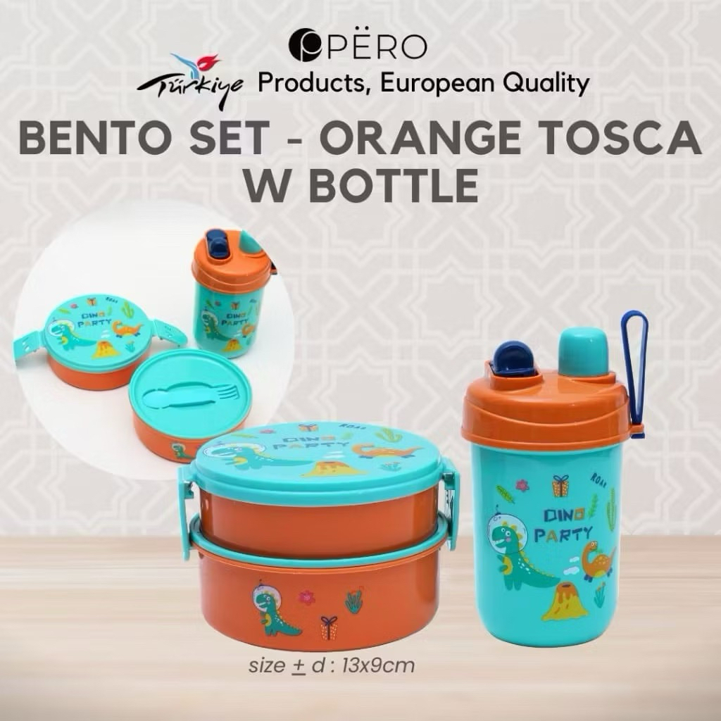 Pero Bento Set + Bottle / Tempat Makan + Botol Minum Anak / Tempat Makan Anak dan Botol Minum