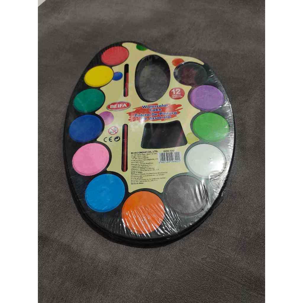 

cat air kering 12 warna murah cerah, cat air kering murah 12 warna, watercolour cake