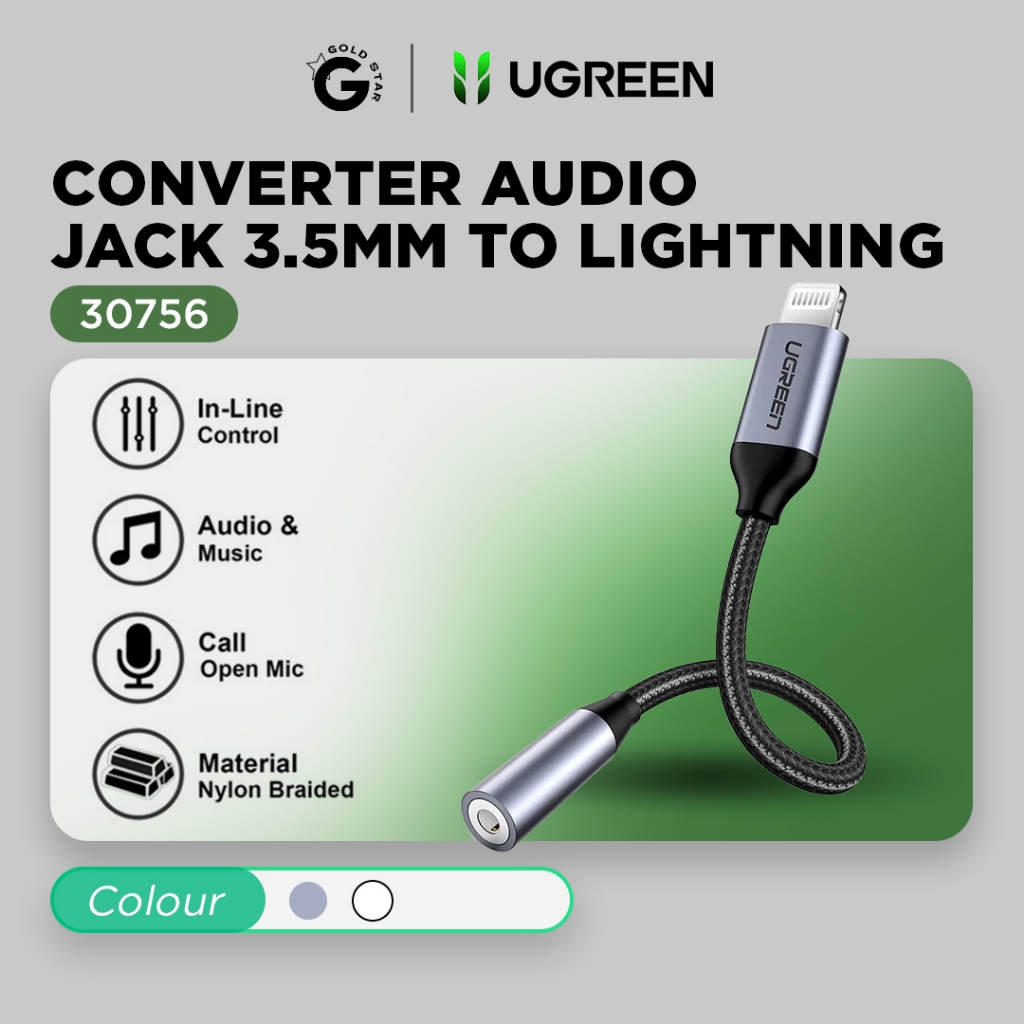Ugreen Converter Splitter Iphone MFI Lightning To Jack 3.5MM