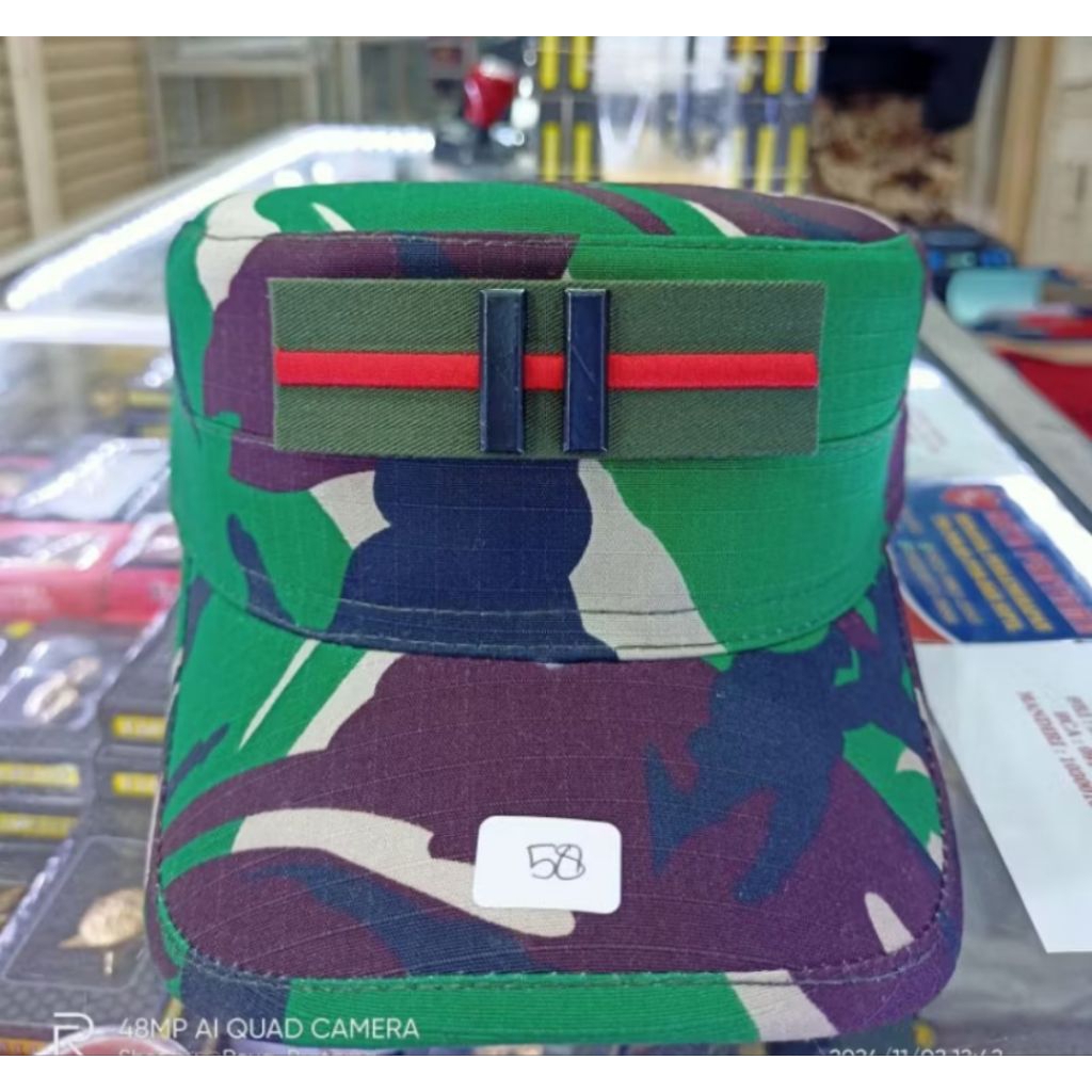 Topi Pet PDL TNI + Pangkat Lettu Akrelik