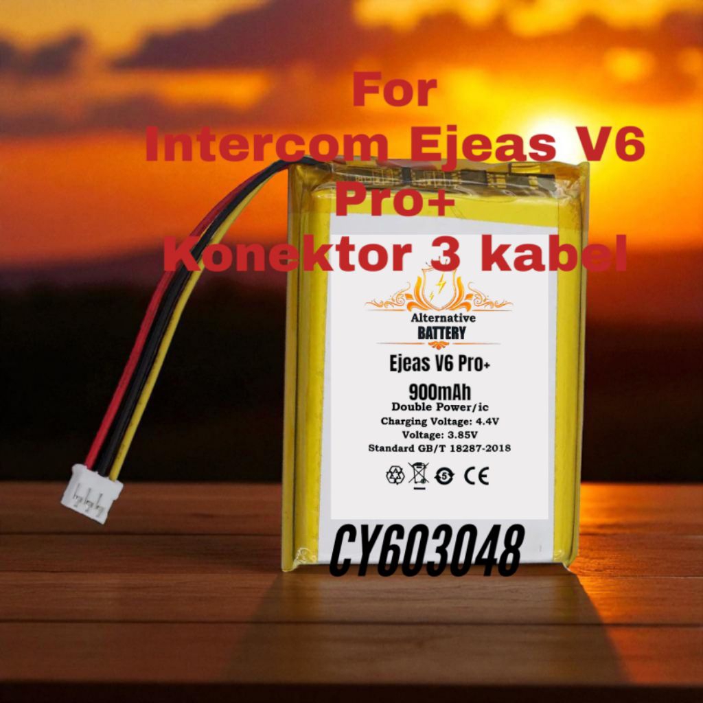 Batre CY603048 For Intercom Ejeas V6 Pro+ arus pake konektor bawaannya hBatrai V 6 Pro plus Baterai 