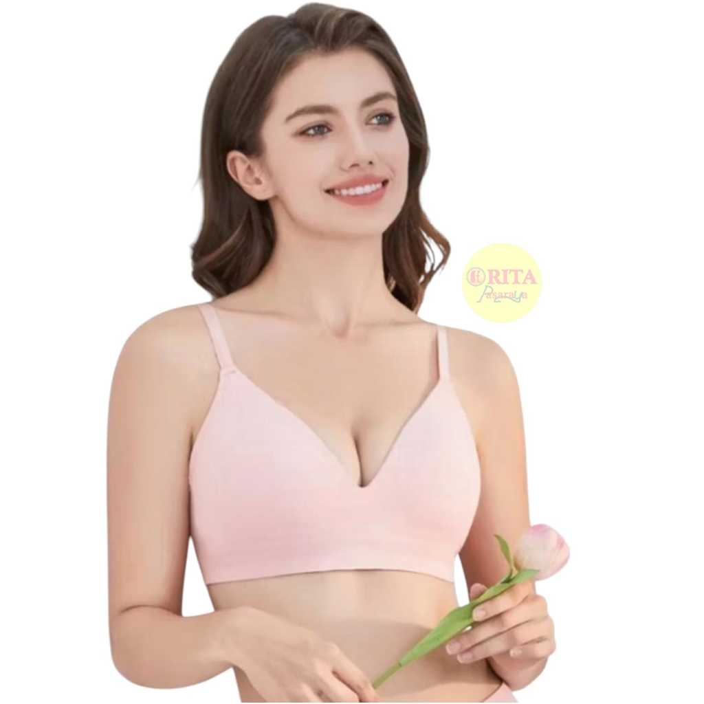 Felancy Bra Seamless Stripe Wireless Cup C
