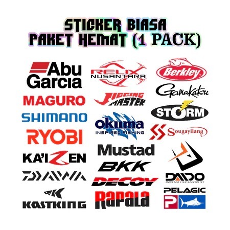 Stiker Pancing 1 pcs Logo brand mancing terkenal Murah