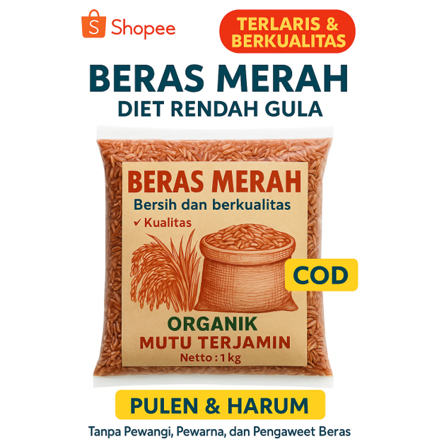 

BERAS MERAH PULEN UNTUK DIET DAN DIABETES ORGANIK 1 KG