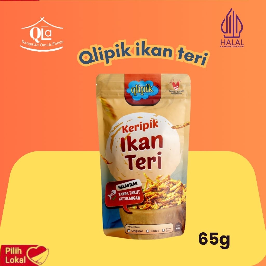 Qlipik Ikan Teri/Kripik Ikan Teri/Keripik Ikan Teri/ Kripik Ikan Teri Pedas