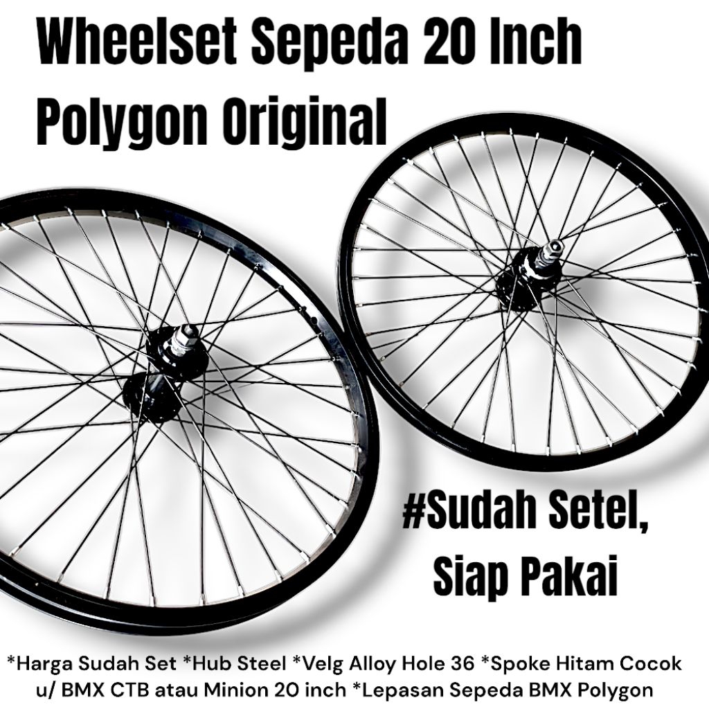 Wheelset Roda BMX 20inch Lepasan Polygon Original