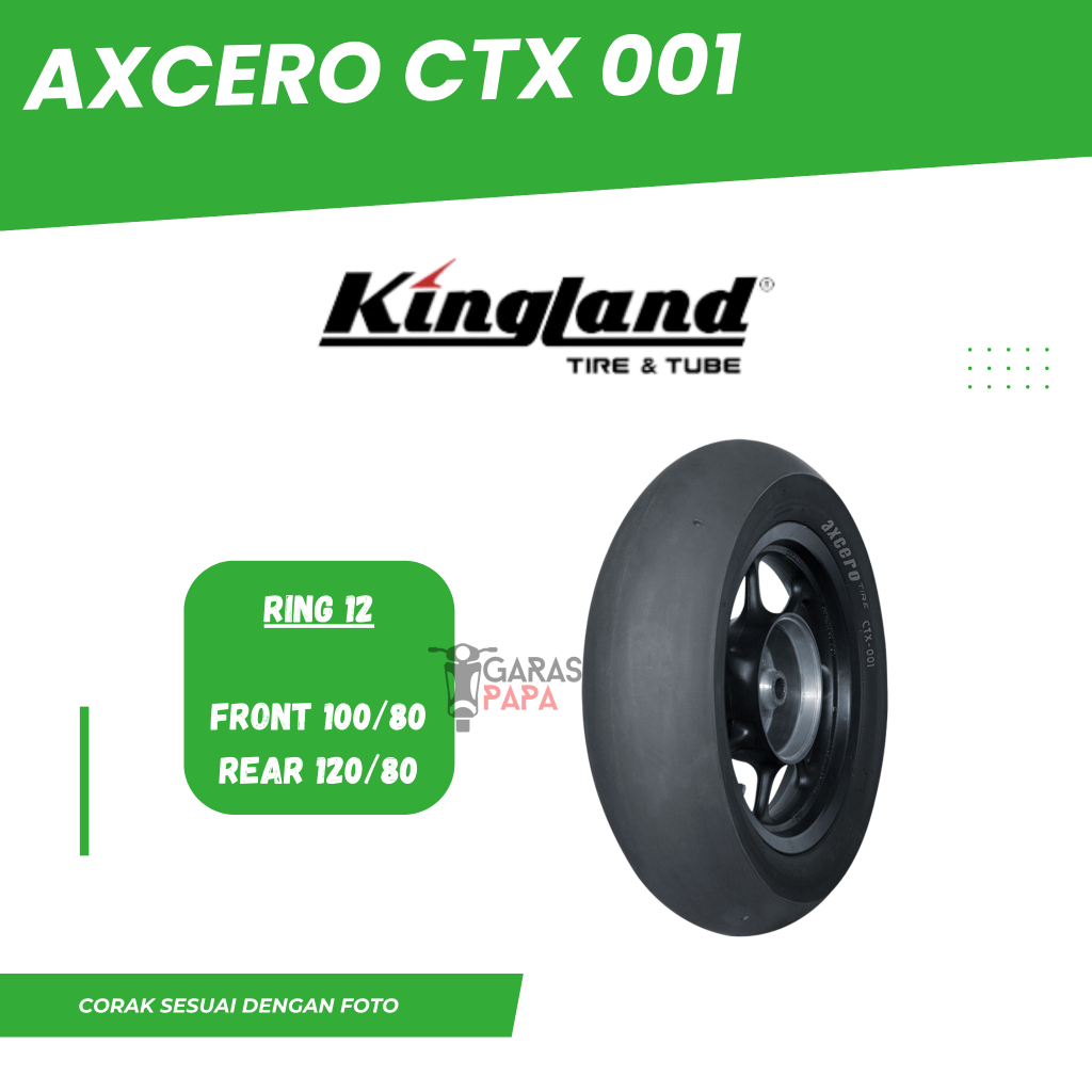 FREE PENTIL Ban Scoopy Vespa Racing Slick Ban Motor Tubeless Kingland Axcero CTX 001 100 120 / 480 4