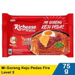

Richeese Mi Goreng Keju Fire Level 3 Mi Instan 74 Gram / Mie Richeese