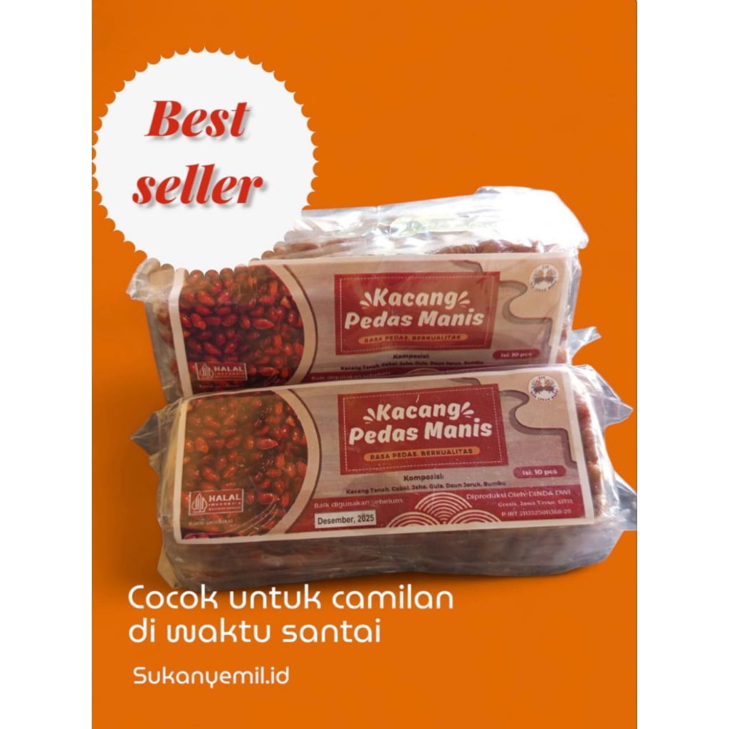 

camilan jadul kacang pedas manis murah endul 2 pack isi 20 biji