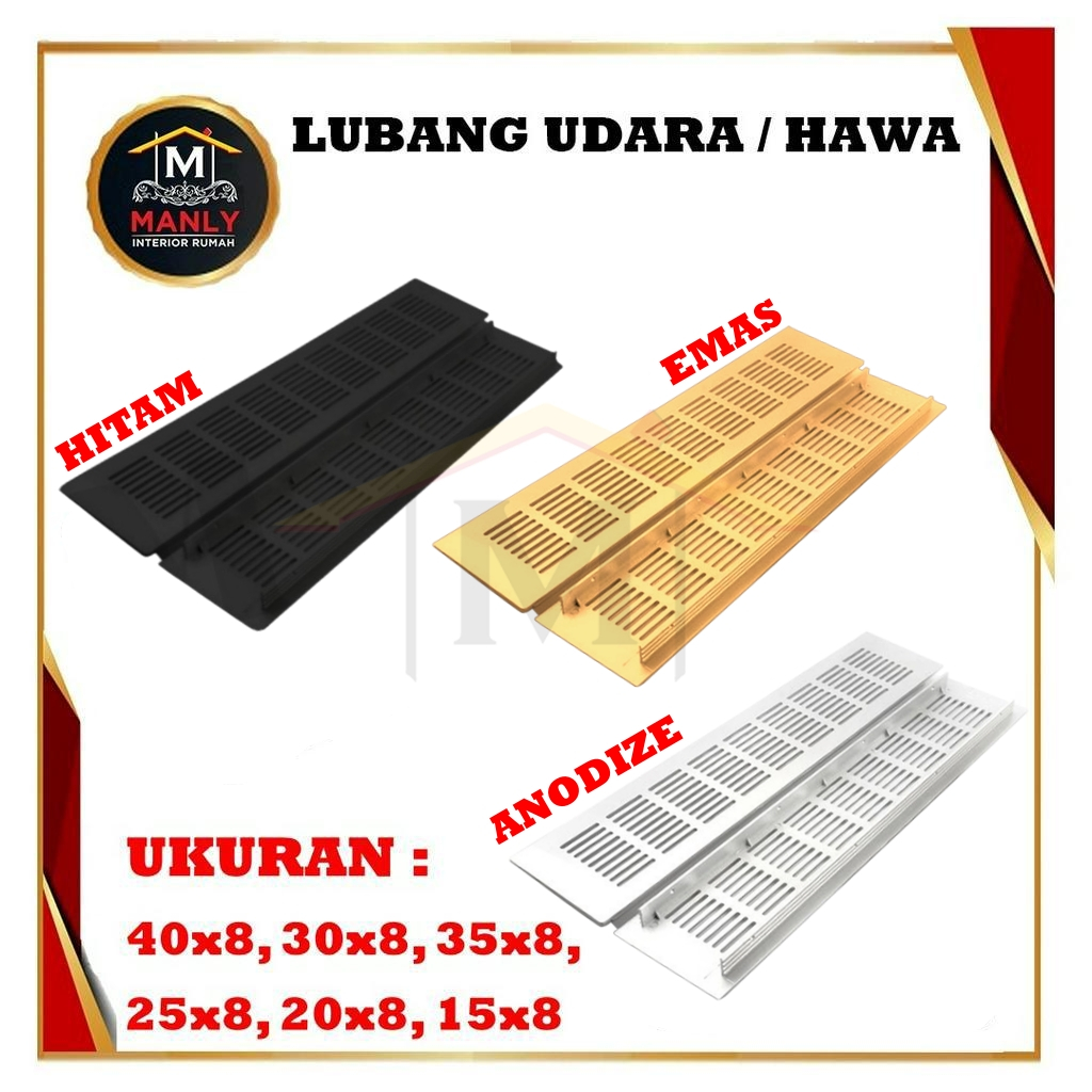 IS Lubang Hawa Lubang Angin / Sarangan Saringan Lubang Hawa Hitam Anodize Gold Ventilasi Angin