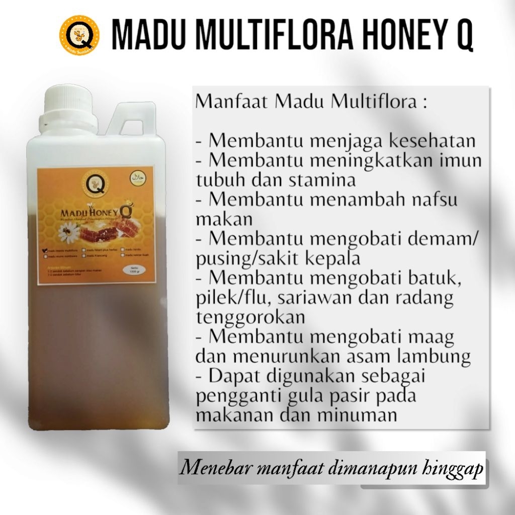 

MADU ASLI / MADU TERNAK / MADU MULTIFLORA HONEY Q 1000 Gram