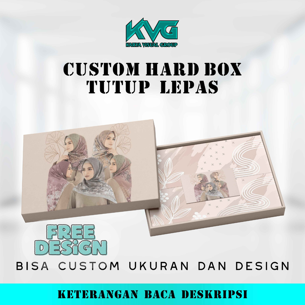 Cetak Kotak /Gift Box Hardbox Hampers Hijab / Kerudung / Jilbab Custom Premium Eksklusif