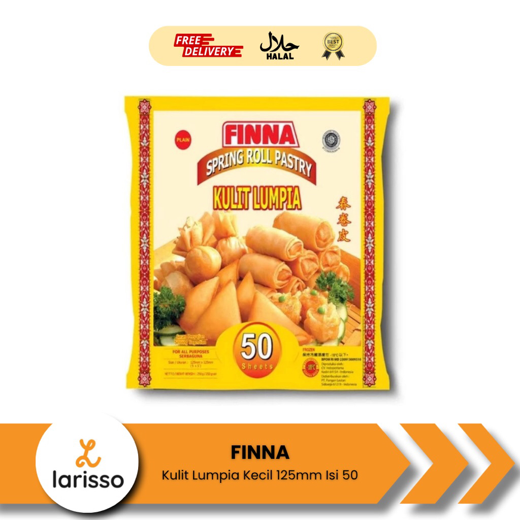 

Finna Kulit Lumpia Kecil 125x125mm Isi 50 Lembar - Spring Roll Pastry/Kulit Lumpia Finna