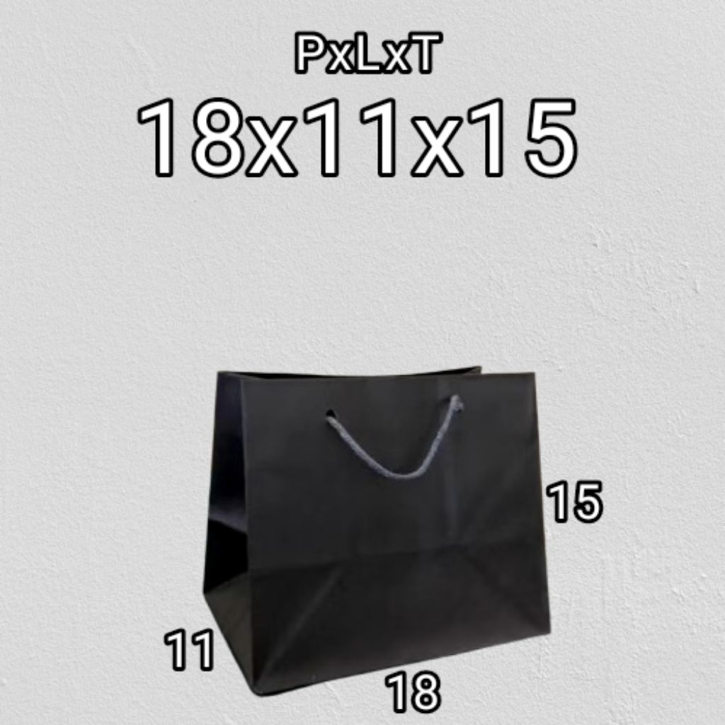 

[BISA SATUAN] paper bag hitam polos 18x11x15