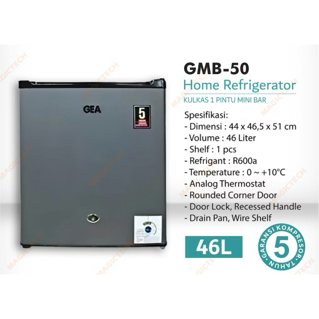 Kulkas Mini Bar Gea 1 Pintu GMB-50 46L