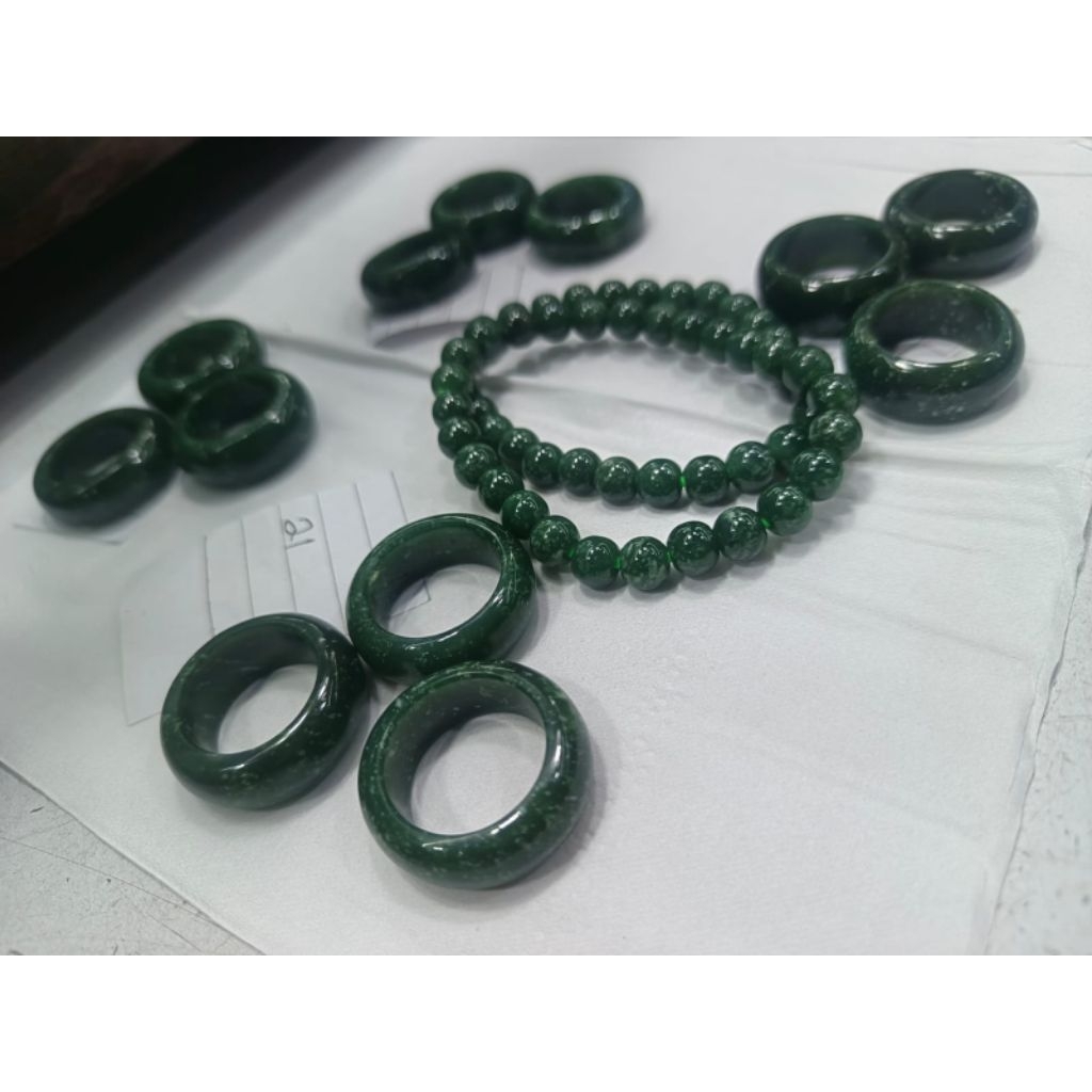 cincin ring giok neprite jade bunga aceh