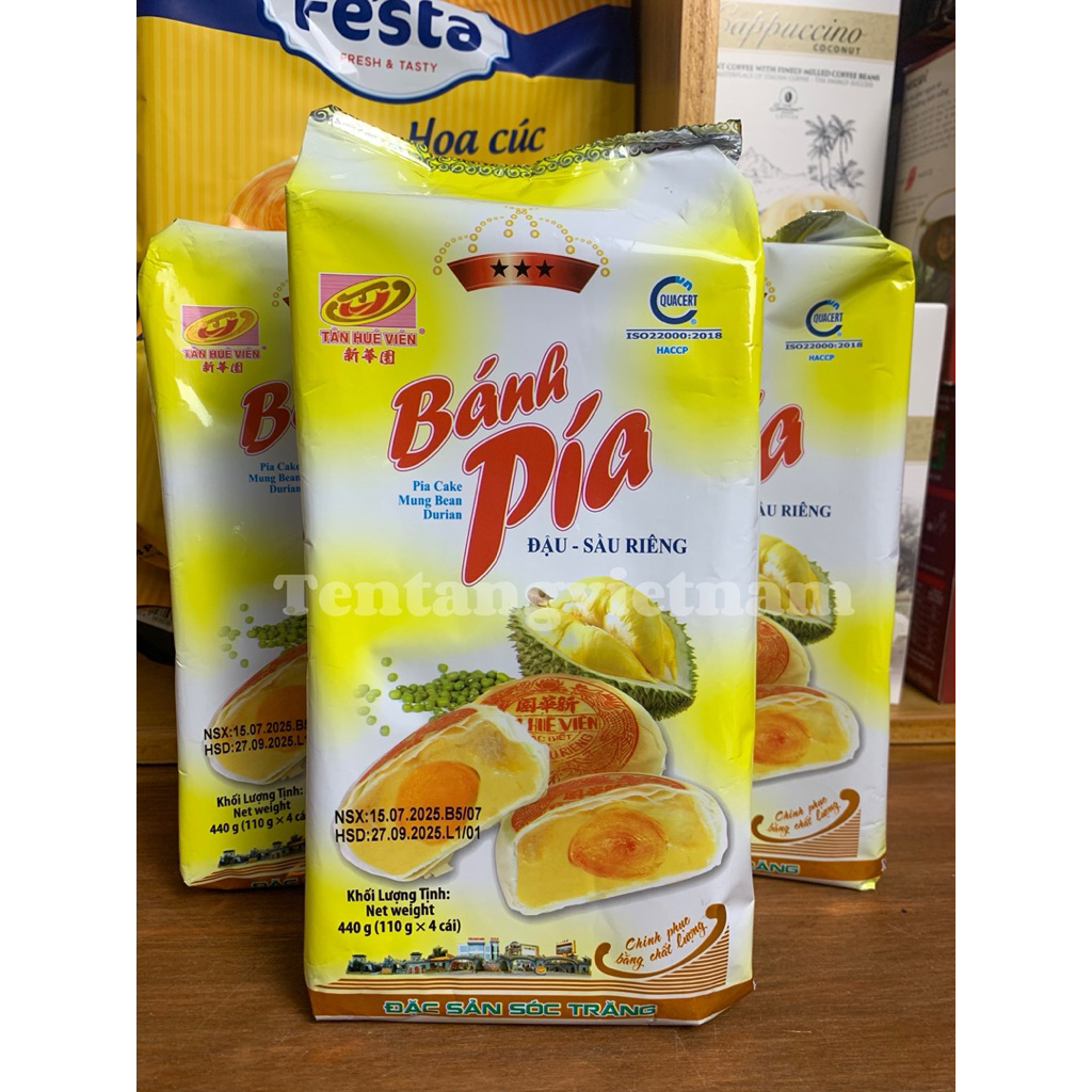 

Pia Cake Mung Bean Durian 440g (4 Bánh) – Đặc Sản Sóc Trăng