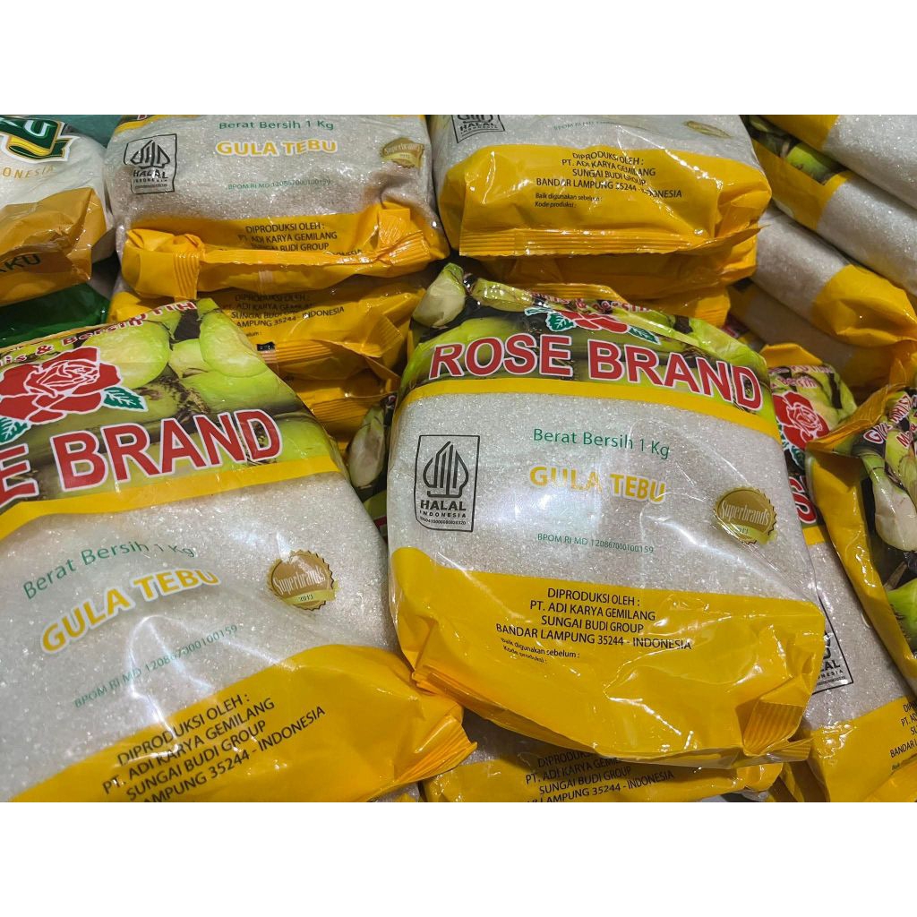 

gula pasir rosebrand 1kg kemasan || gula tebu || rose brand