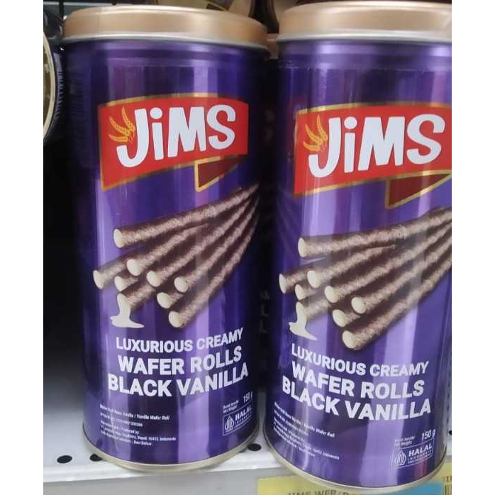 

Jims wafer rolls black vanilla 150gr