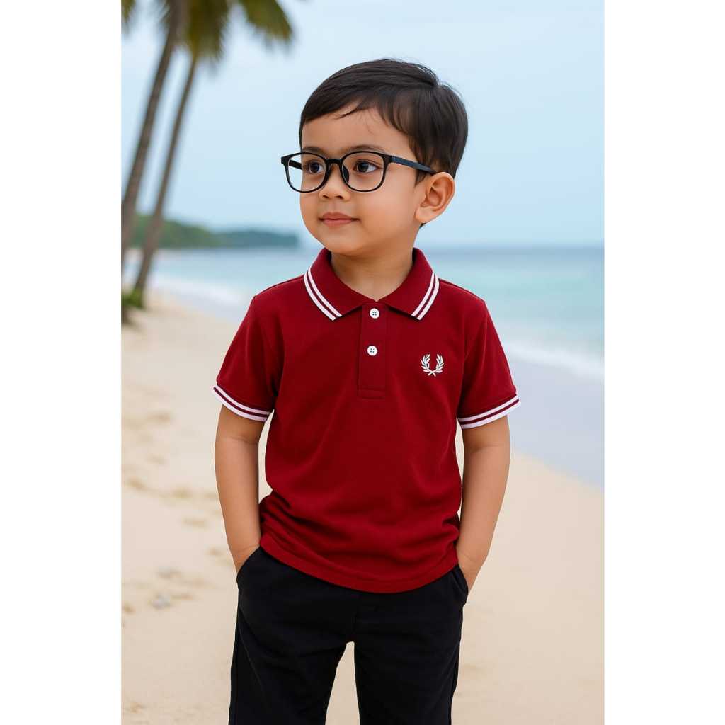 Kaos Polo Anak Model Fred Perry | Baju Anak Kerah Trendy 1-12 Tahun