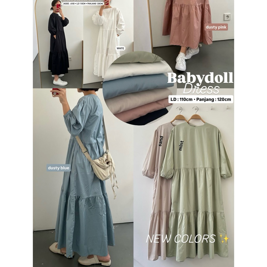 DRESS BABYDOLL KATUN POPLIN PREMIUM / GAMIS KATUN POPLIN BABYDOLL