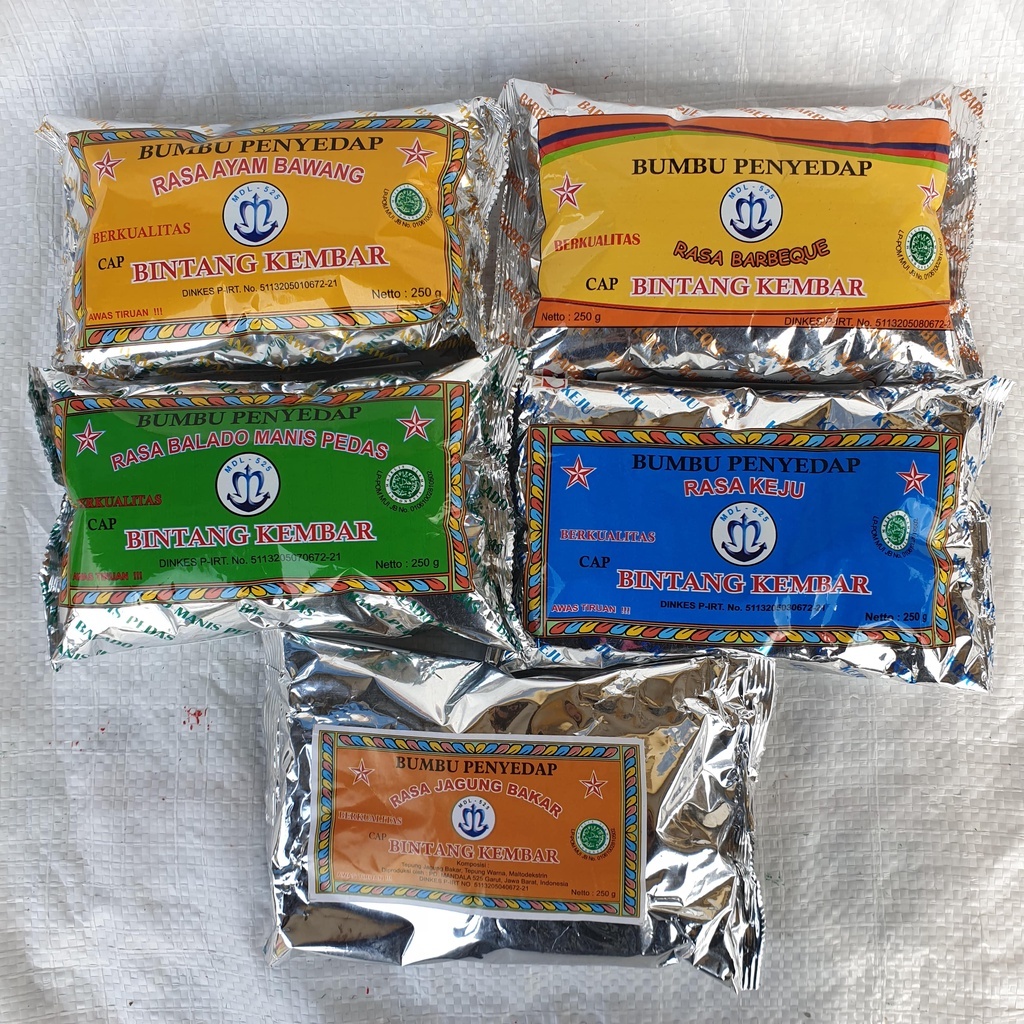 

Bumbu Tabur Cap Bintang Kembar 250gr – 5 Rasa | Gurih, Lezat, Nempel di Lidah!