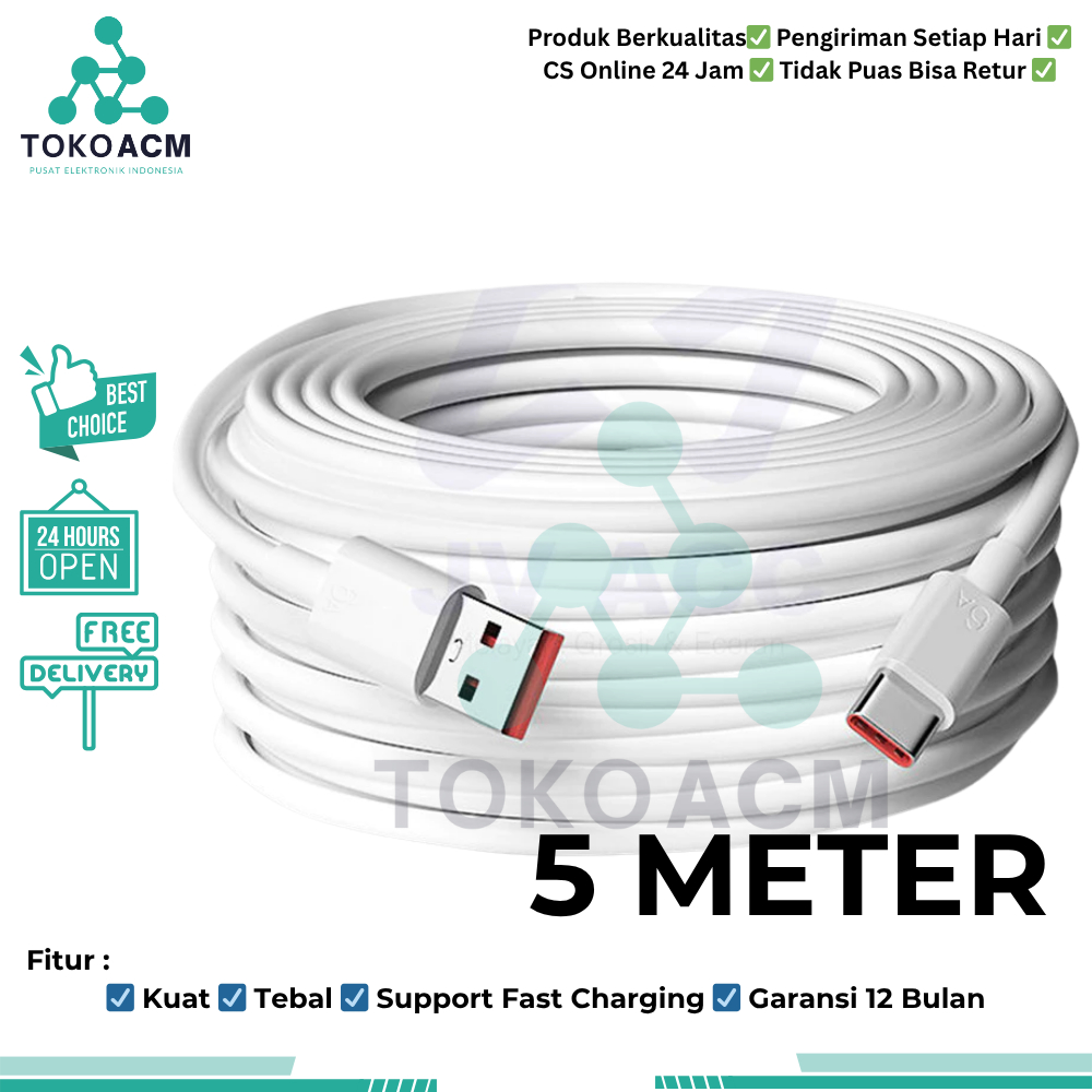 KABEL CHARGER KAMERA CAMERA CCTV MICRO USB PANJANG KABEL 5 METER / KABEL CCTV