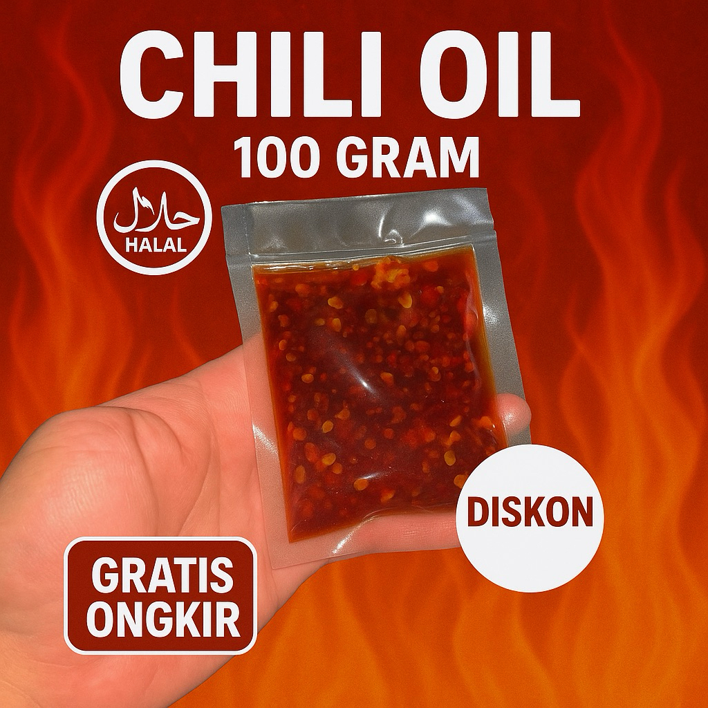 

Chili Oil 100 Gram Pedas Gurih Murah Home Made Halal Diskon Gratis Ongkir Saus Masakan