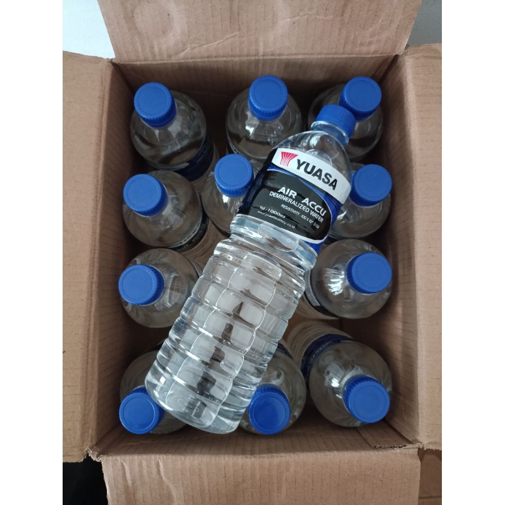 [PAKET 12 BOTOL] AIR AKI TAMBAH YUASA 1L AIR ACCU TAMBAH MOTOR MOBIL ORIGINAL YUASA 100% ASLI AIR AK