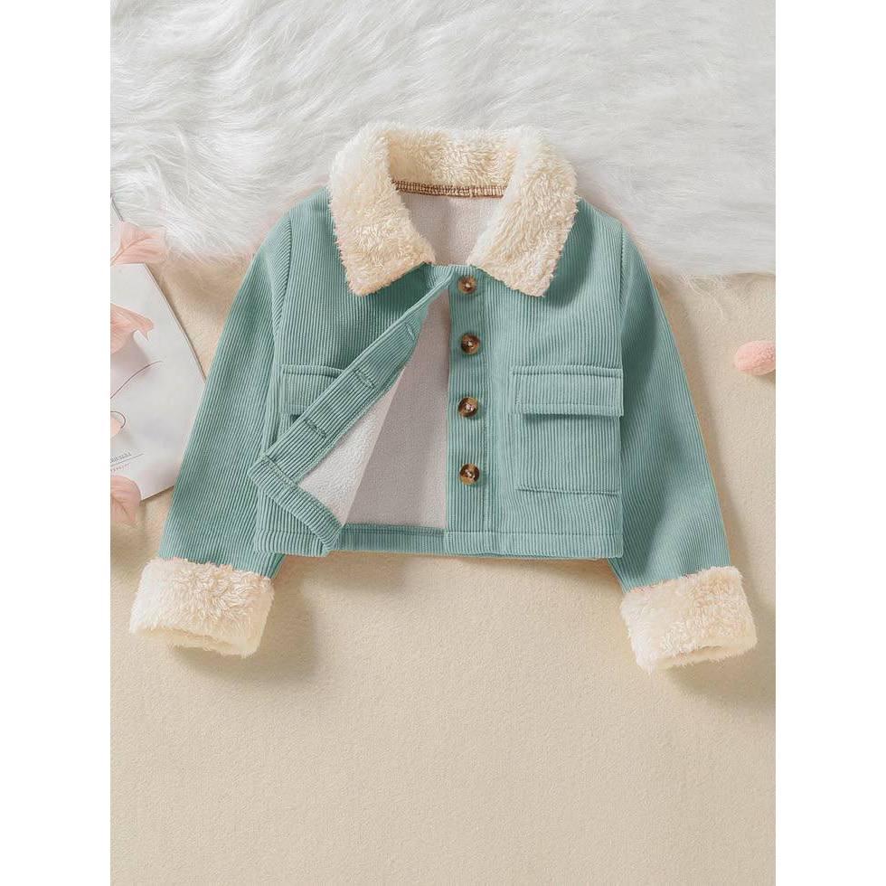 JAKET CROP CORDUROY ANAK PEREMPUAN - JAKET MATERIAL CORDUROY LAPIS BULU LUCU USIA 1-12 TAHUN