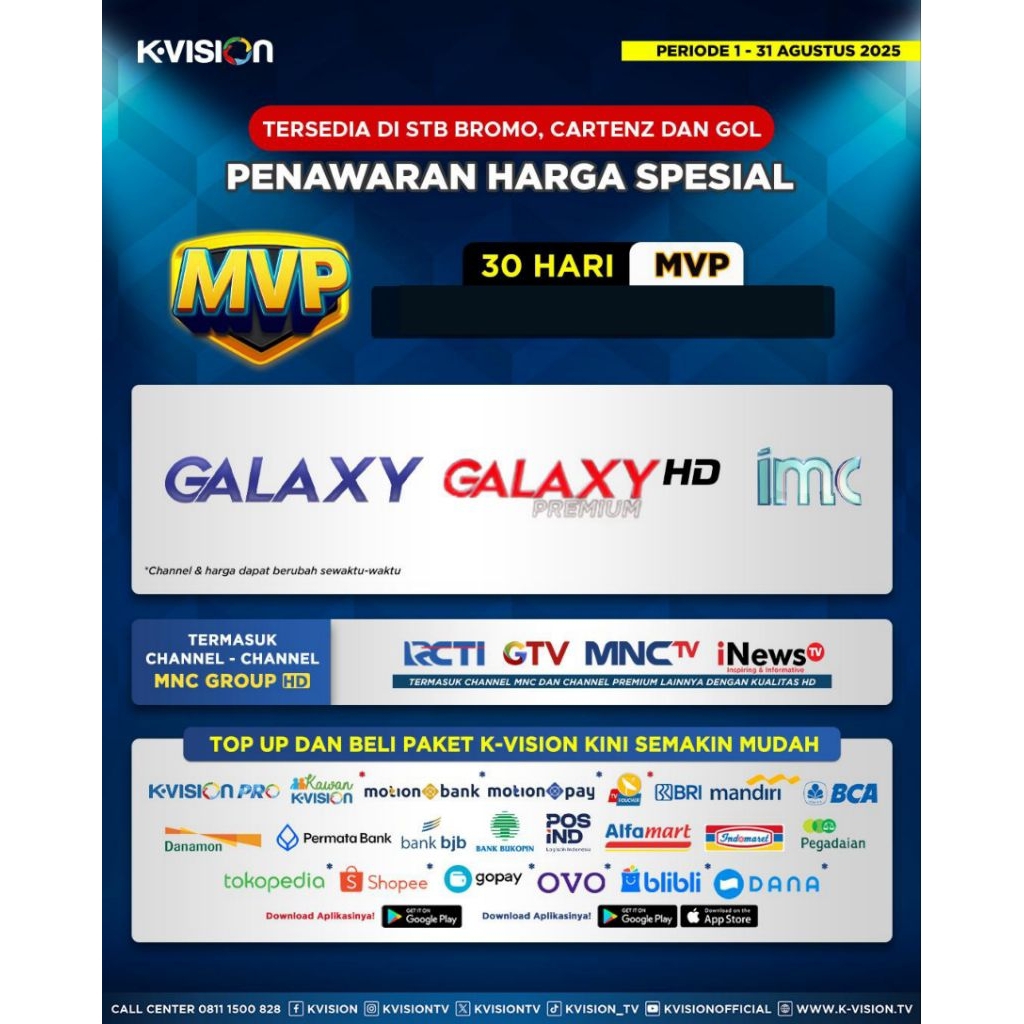PAKET MVP K VISION  1 BULAN