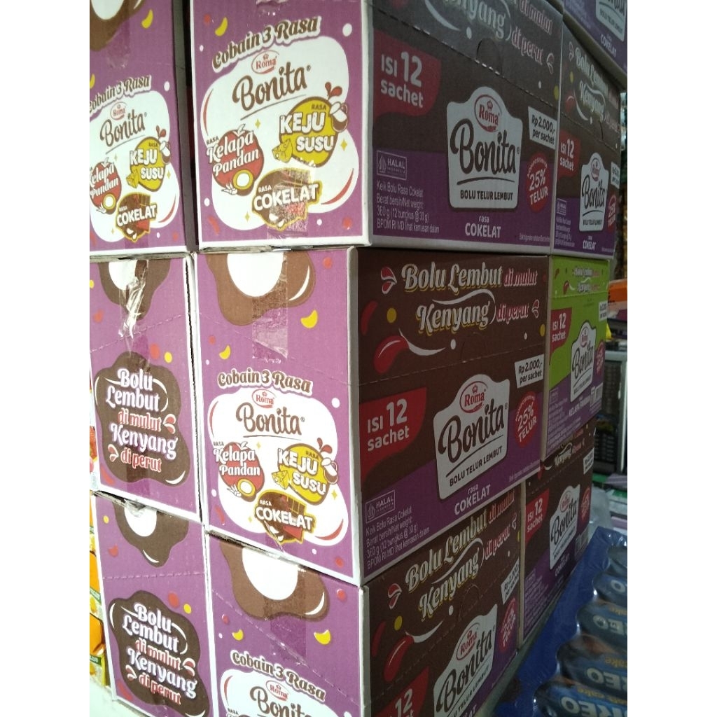 

BONITA bolu telur lembut isi 12 sachet