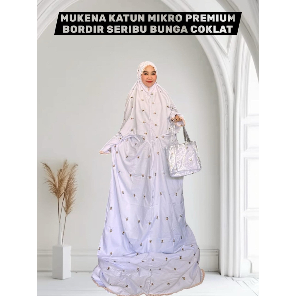 mukena bordir seribu bunga terusan