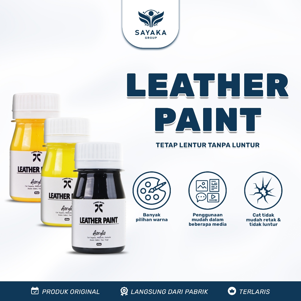 

Sayaka - Cat Sepatu Leather dan Pabric Paint Acrylic 40ml Kanvas Sol Sneakers