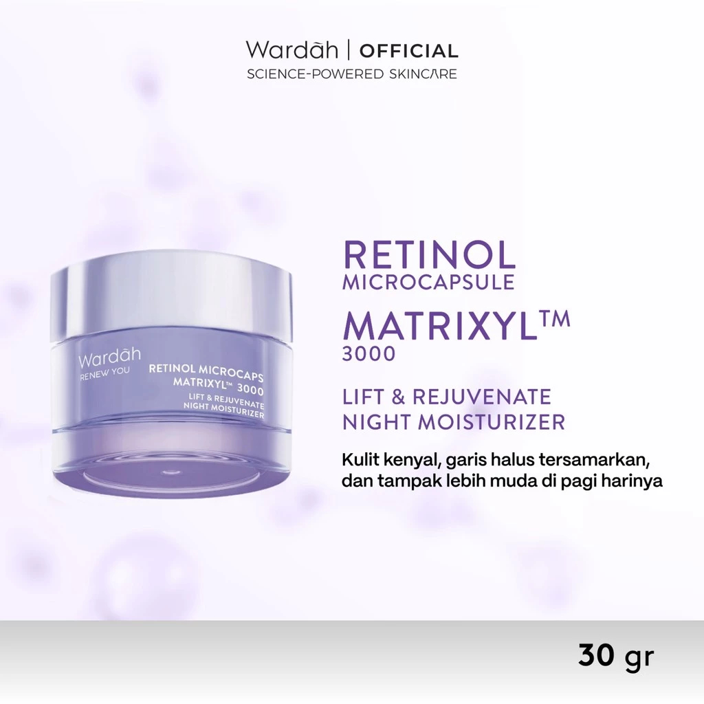 Wardah Renew You Retinol Microcaps Matrixyl Lift & Rejuvenate Night Moisturizer / Retinol Wardah
