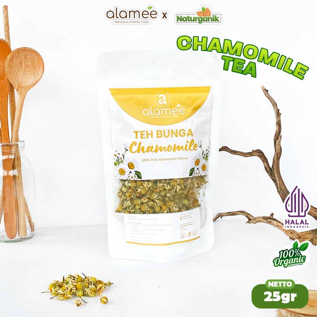 

ALAMEE Teh Bunga Chamomile Camomile Tea Flower Kamomile Dried Flower Organik 25gr Premium Naturganik