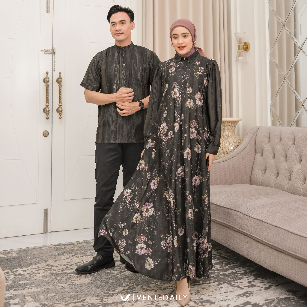 Ventedaily - Niara Couple Baju Couple Gamis Kemeja Suami Istri Couple Lebaran Kondangan 2025