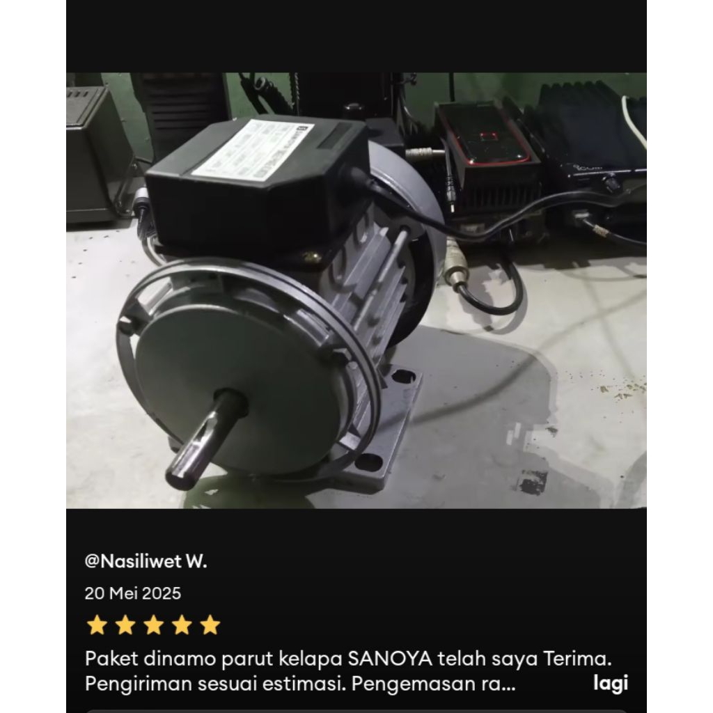 Dinamo Mesin Parut Kelapa Dinamo penggerak lainnya