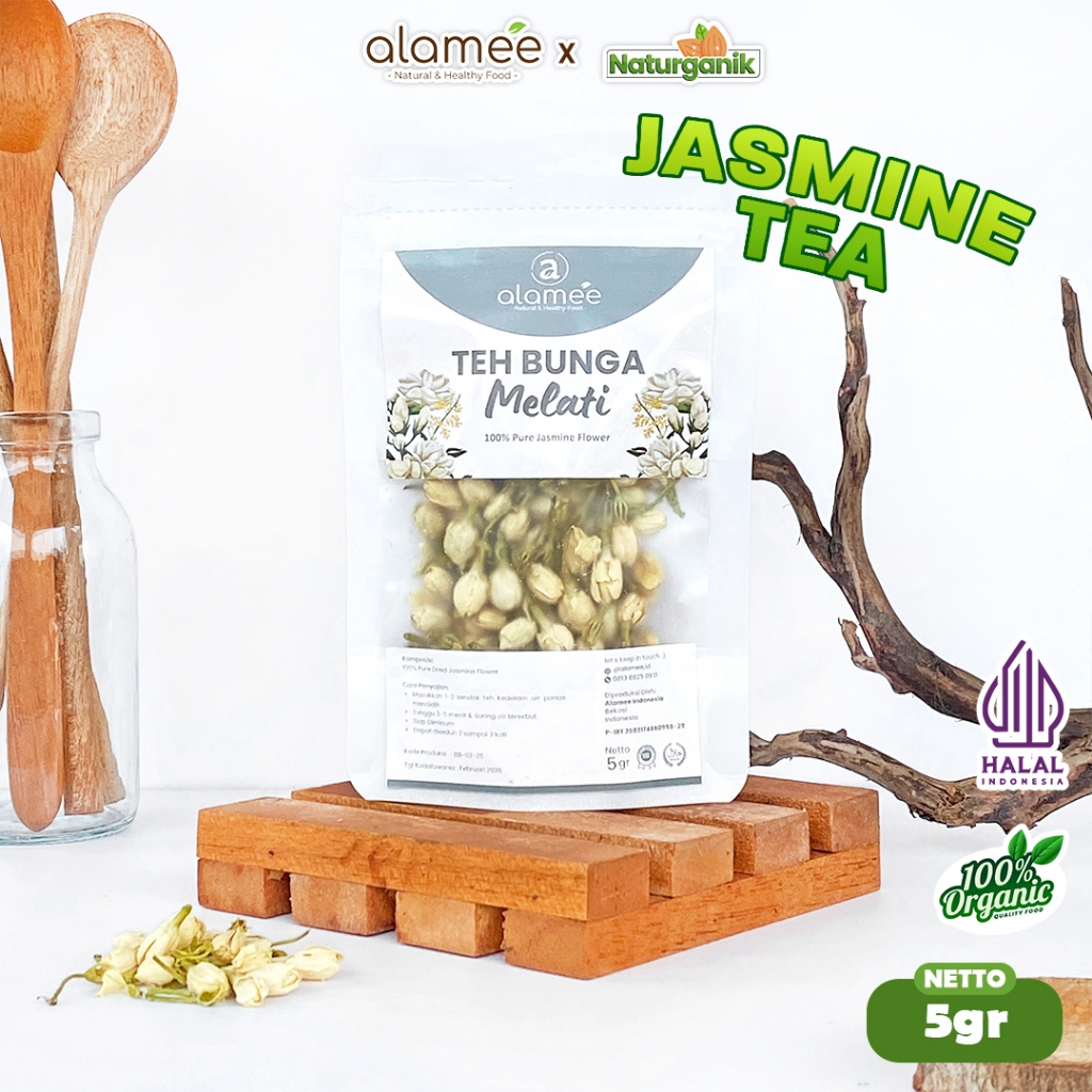 

ALAMEE Jasmine Tea Teh Bunga Melati Organik Jasmin Herbal Kering Dried Flower 5gr Premium Naturganik