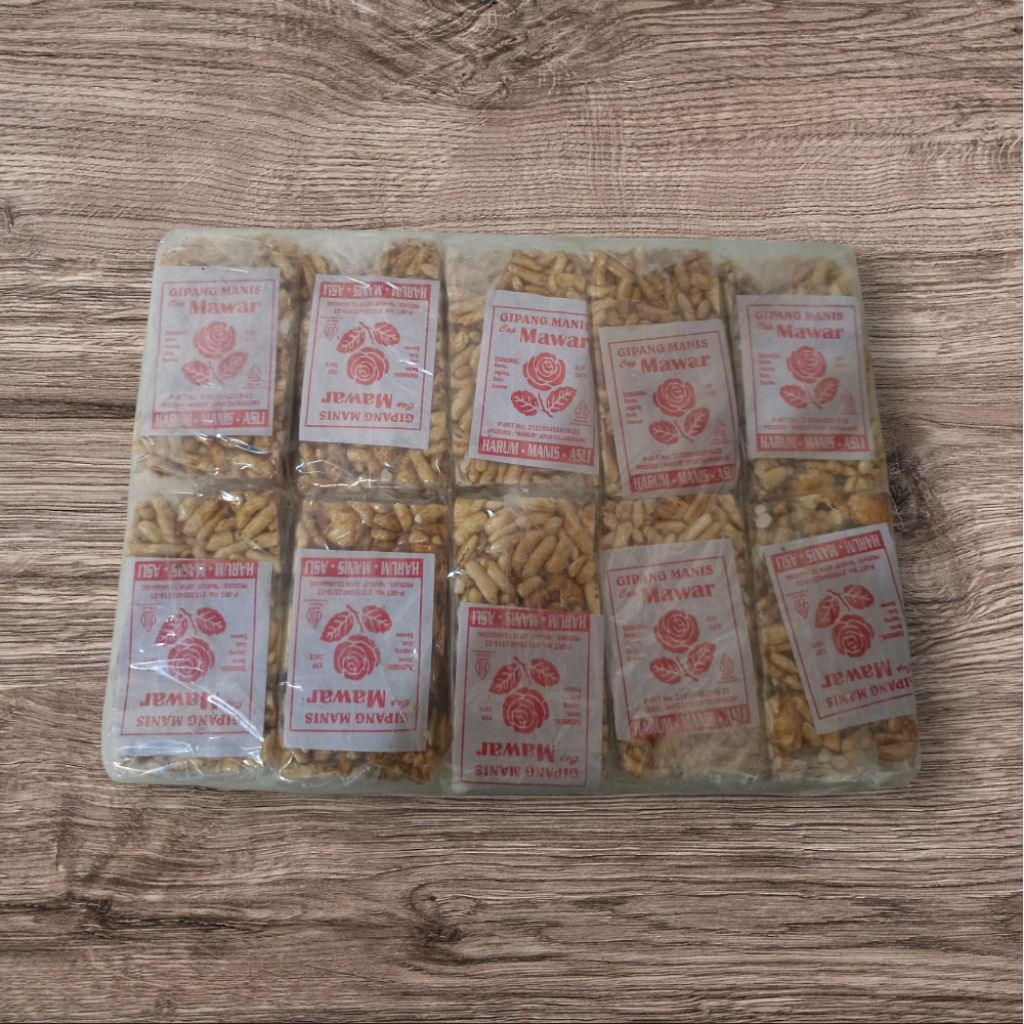 

Gipang beras manis cap Mawar.